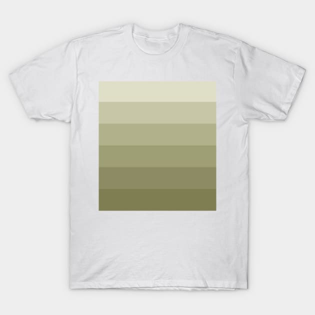 Stripes - Gradient - Dark to Light green brown T-Shirt by AbstractIdeas